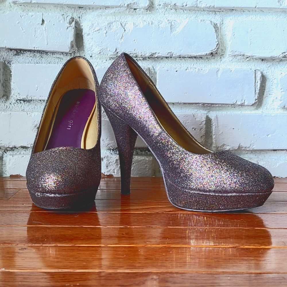 Madden Girl Glitter Platform Heels